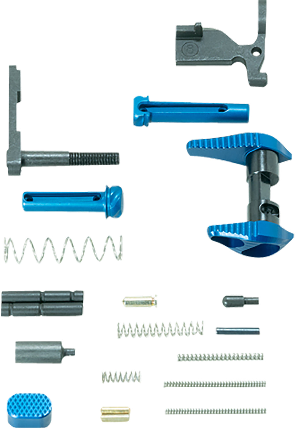 Timber Creek Outdoors AR-15 Lower Parts Kit in Blue Anodized Billet Aluminum ARLPKB