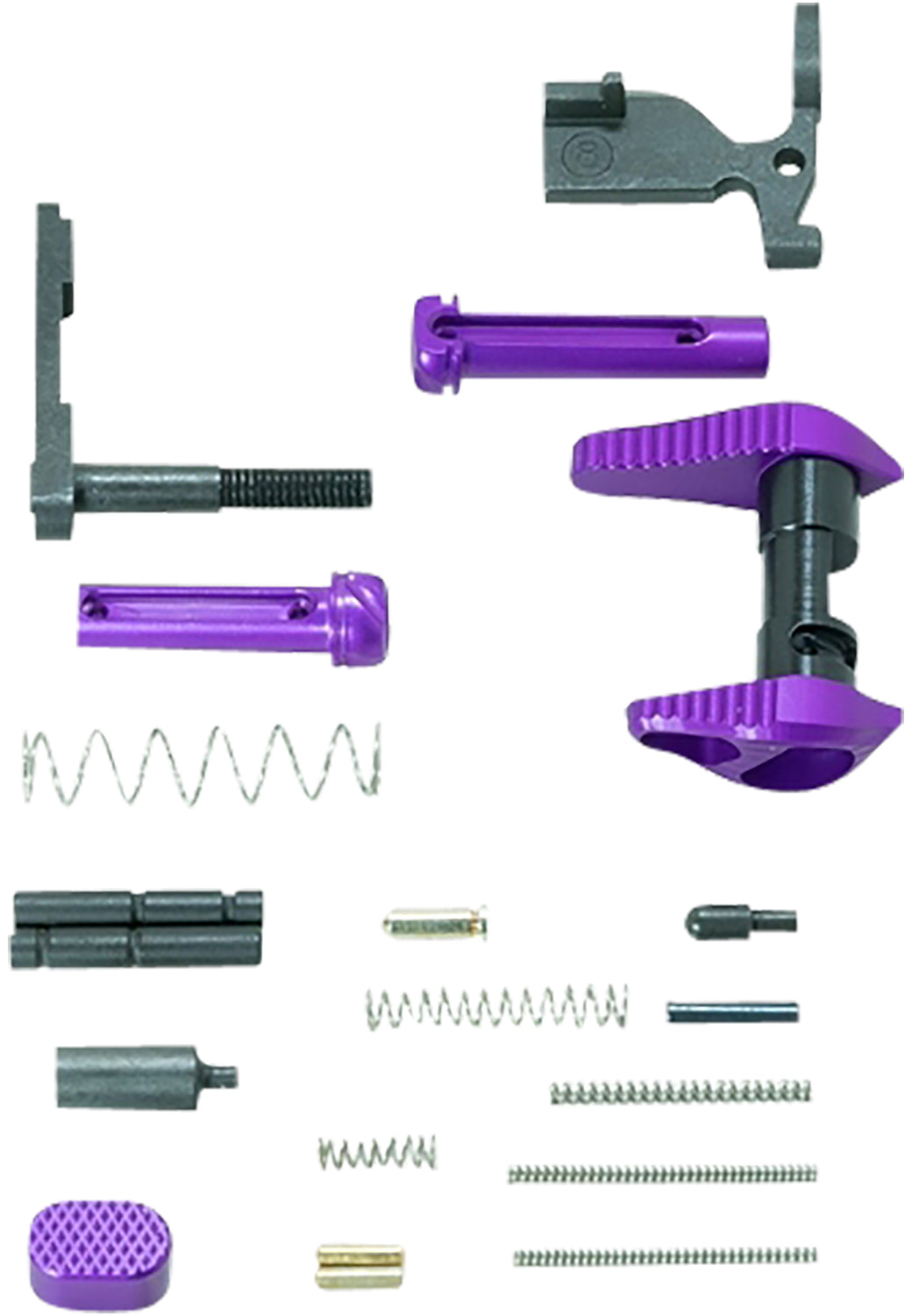 Timber Creek Outdoors AR-15 Lower Parts Kit in Purple Anodized Billet Aluminum ARLPKPPA