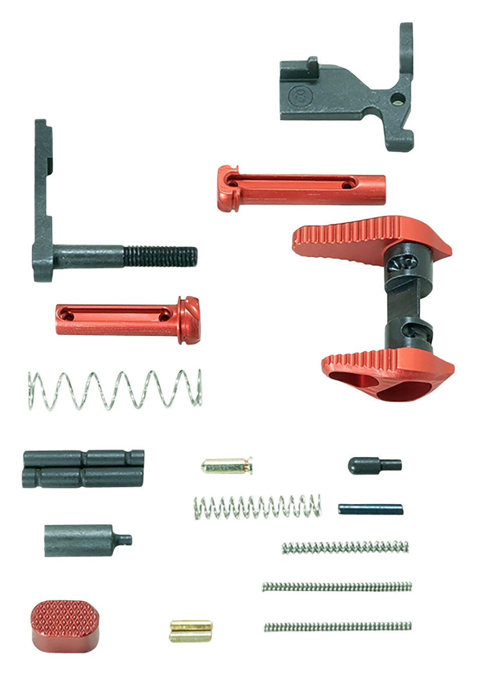 Timber Creek Outdoors AR-15 Lower Parts Kit in Red Anodized Billet Aluminum ARLPKR