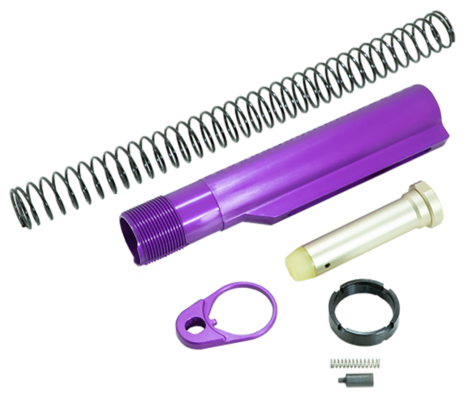 Timber Creek Outdoors AR-15 Buffer Tube Kit Purple Anodized with Castle Nut and End Plate