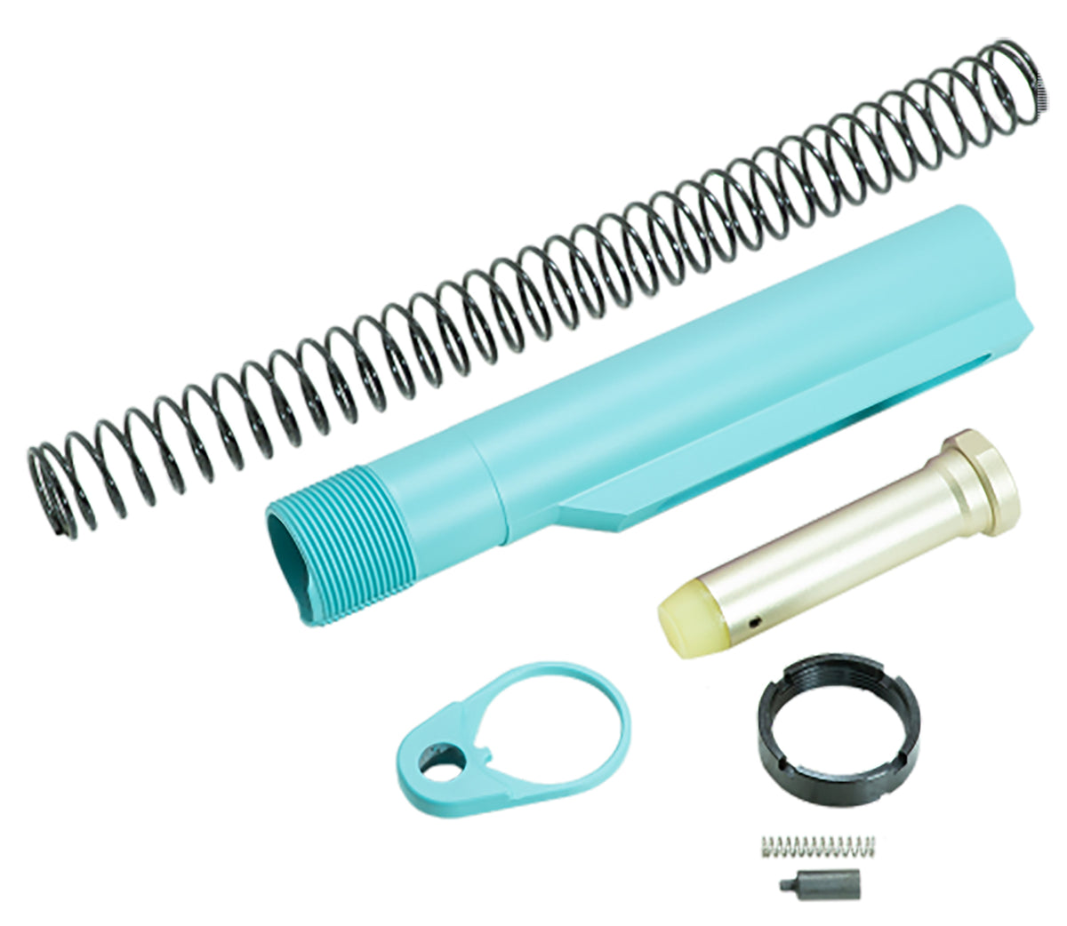 Timber Creek Outdoors AR-15 Buffer Tube Kit Robin's Egg Blue with Castle Nut and End Plate