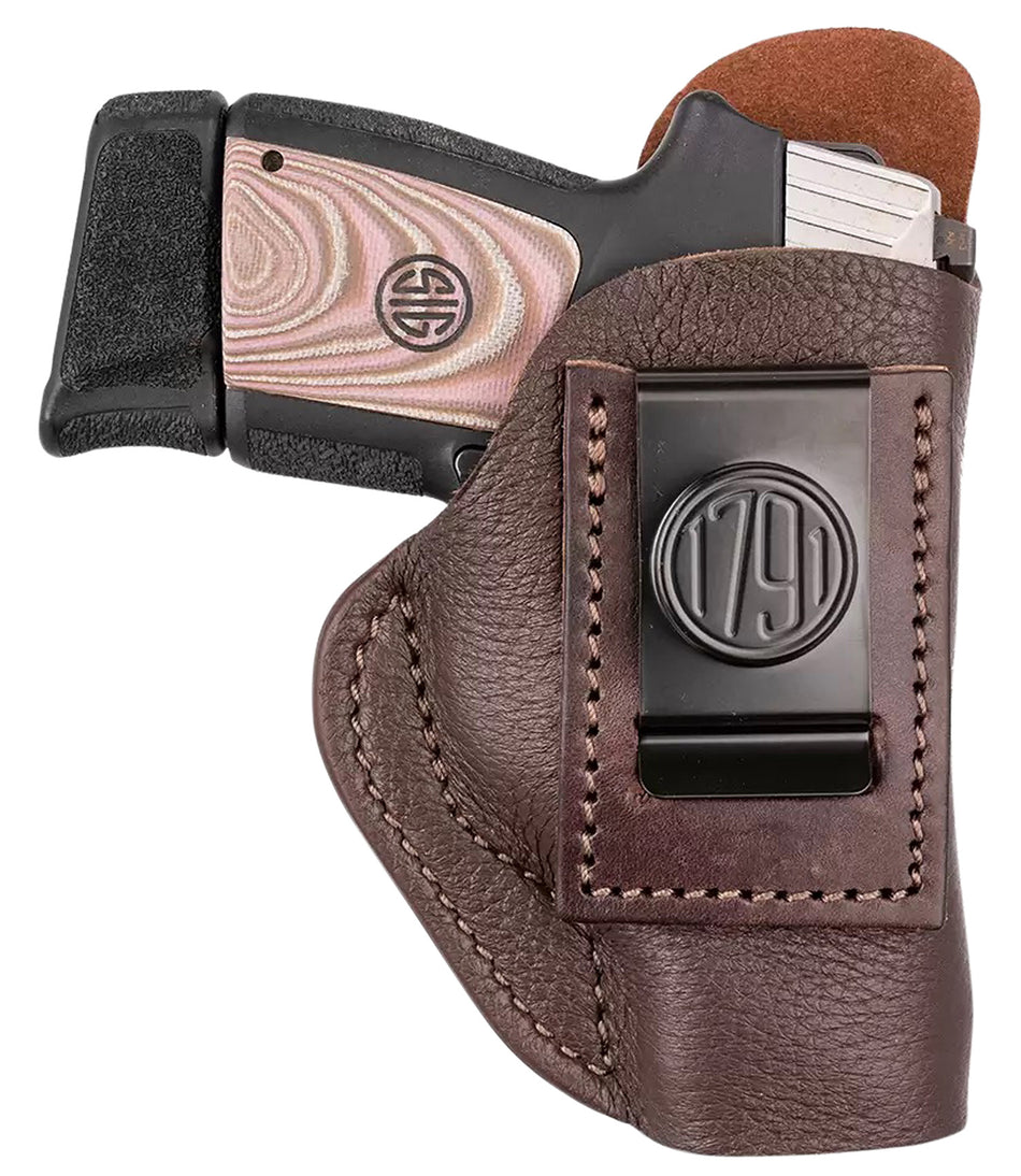 1791 Gunleather FCD3BRWL Fair Chase IWB Holster, Classic Brown Deer Hide, Size 03, Left Hand - Ruger LC9/Glock 42/43/43X Compatible