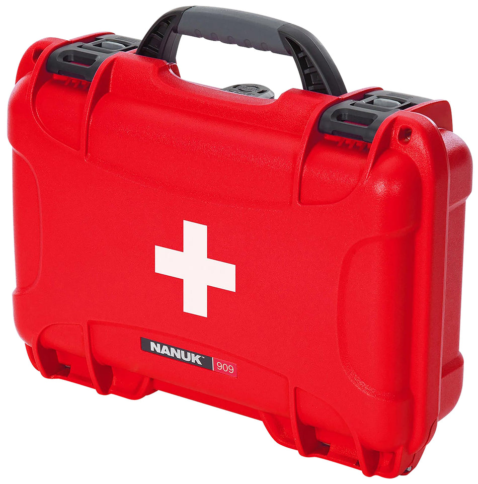Nanuk 909FSA9 909 First Aid Red Resin Waterproof Case with PowerClaw Latching System