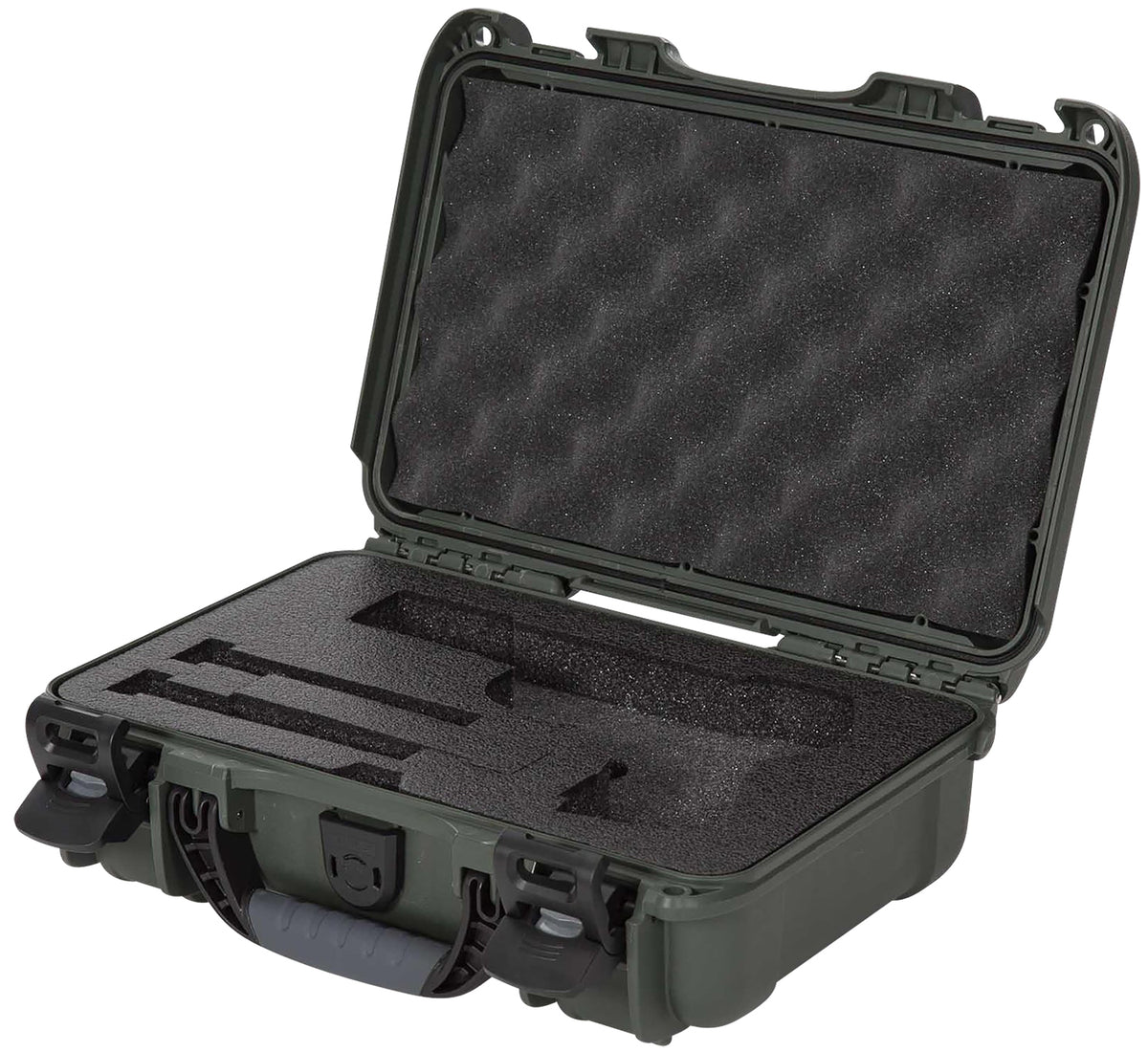 Nanuk 909 Classic Pistol Case Olive Polyethylene Closed-Cell Foam Airline Approved 11.44"L x 7"W x 3.68"H