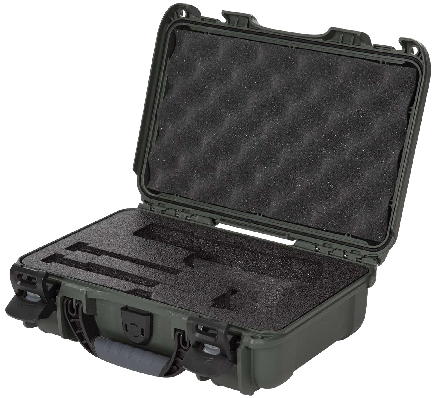 Nanuk 909 Classic Pistol Case Olive Polyethylene Closed-Cell Foam Airline Approved 11.44"L x 7"W x 3.68"H