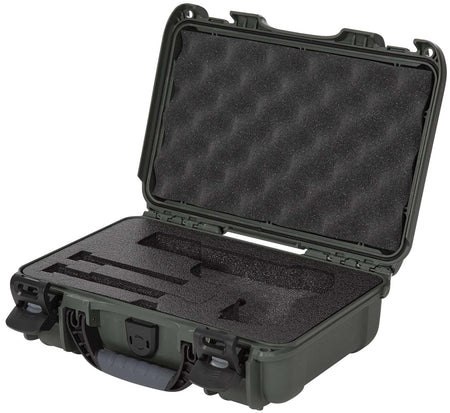 Nanuk 909 Classic Pistol Case Olive Polyethylene Closed-Cell Foam Airline Approved 11.44"L x 7"W x 3.68"H