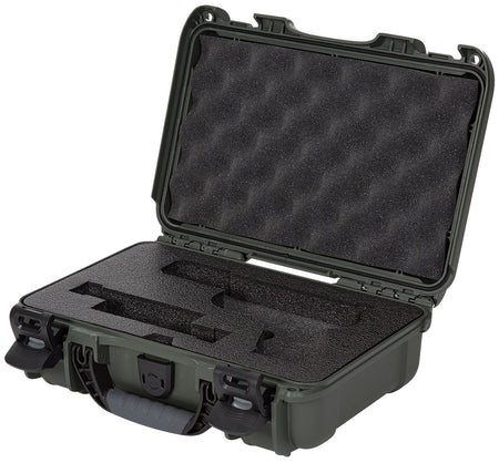 Nanuk 909 Olive Hard Case Compatible with Glock Handguns and Double Stack Magazines