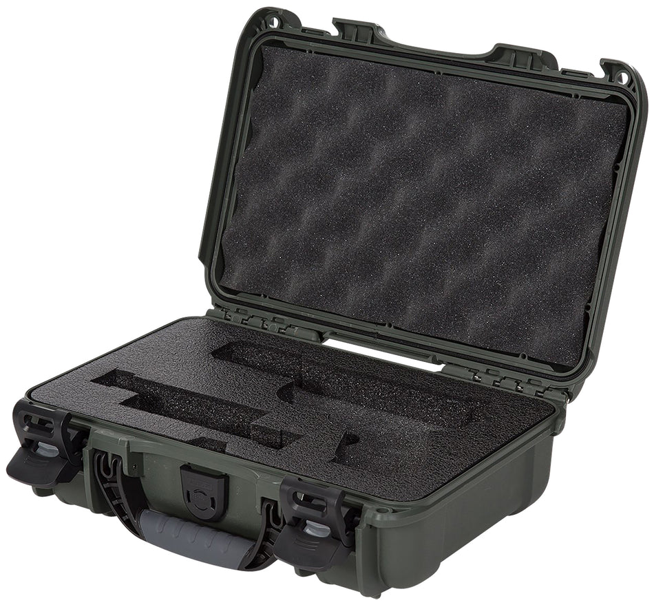 Nanuk 909 Olive Hard Case Compatible with Glock Handguns and Double Stack Magazines