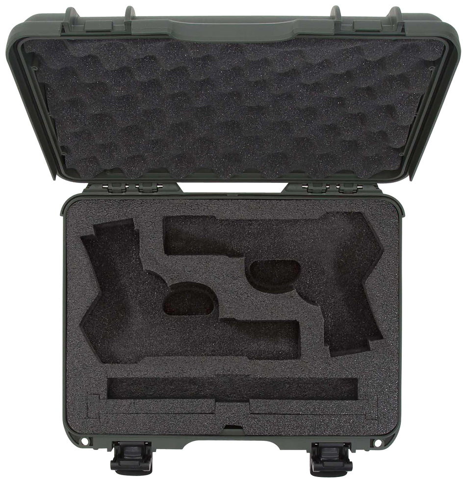 Nanuk 910 Olive 2-Pistol Classic Case with Closed-Cell Foam Padding 13.20"L x 9.20"W x 4.10"H