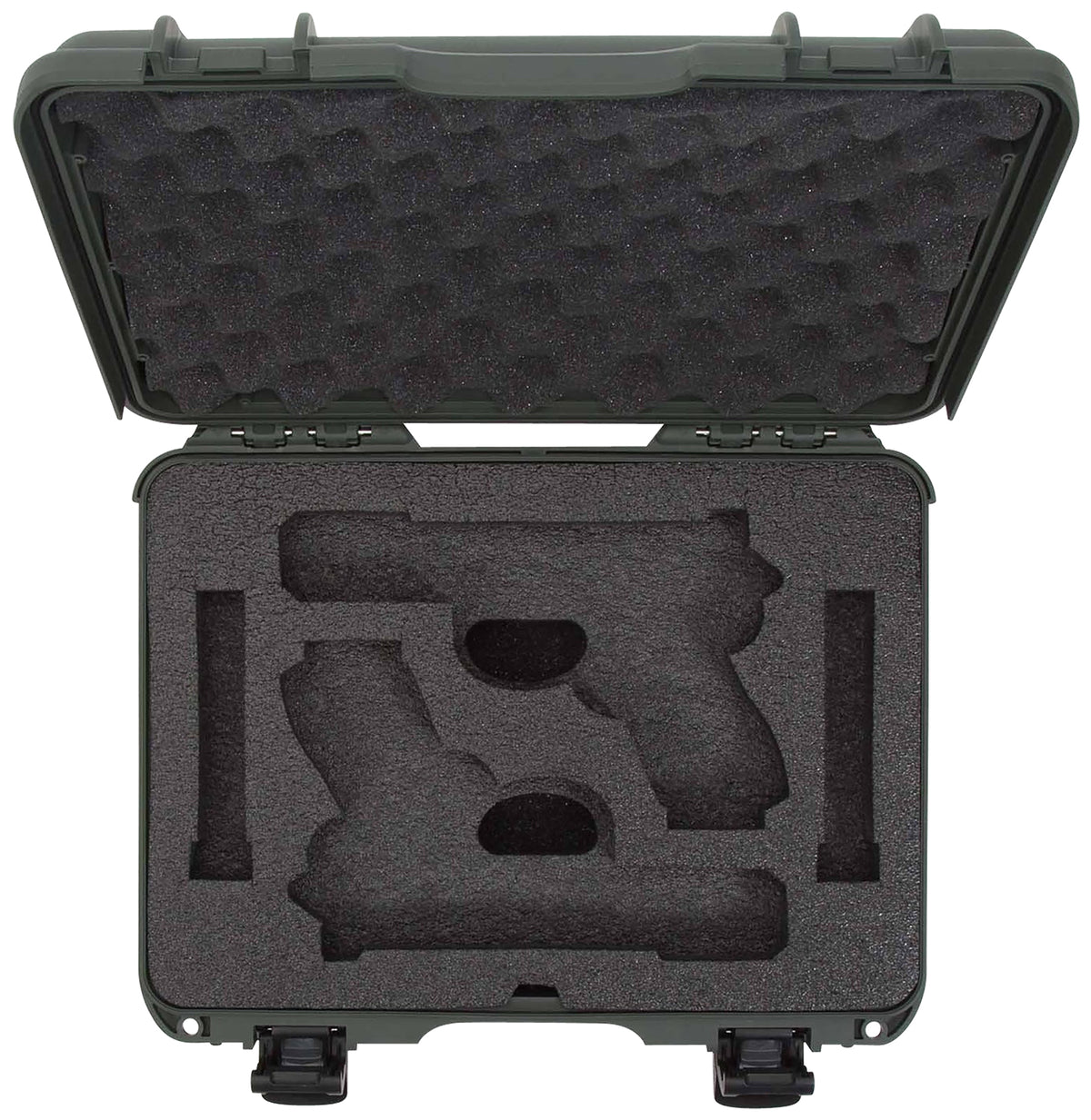 Nanuk 910 Olive 2 Up Glock Pistol Case with Closed-Cell Foam and Locking Latches