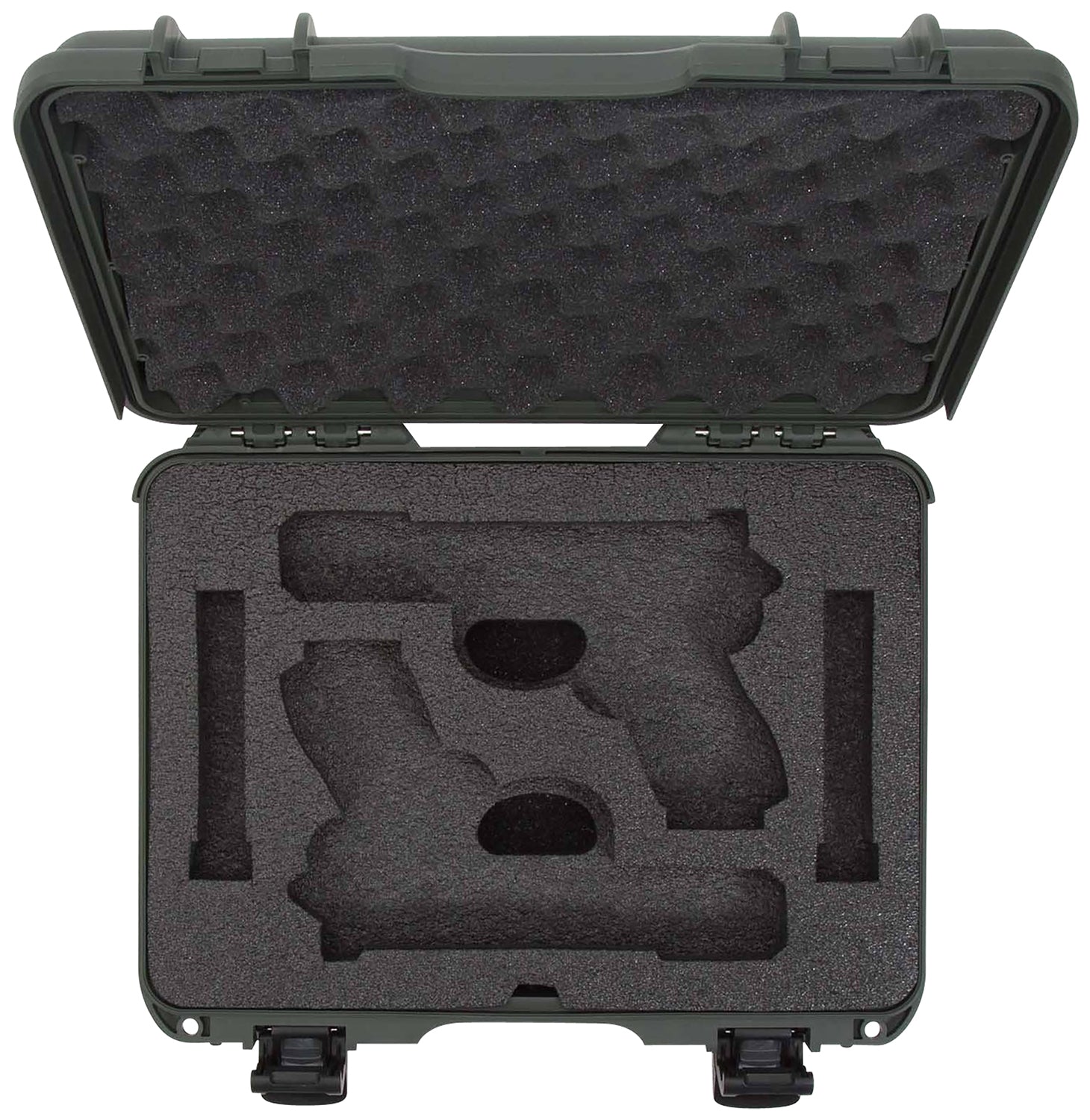 Nanuk 910 Olive 2 Up Glock Pistol Case with Closed-Cell Foam and Locking Latches