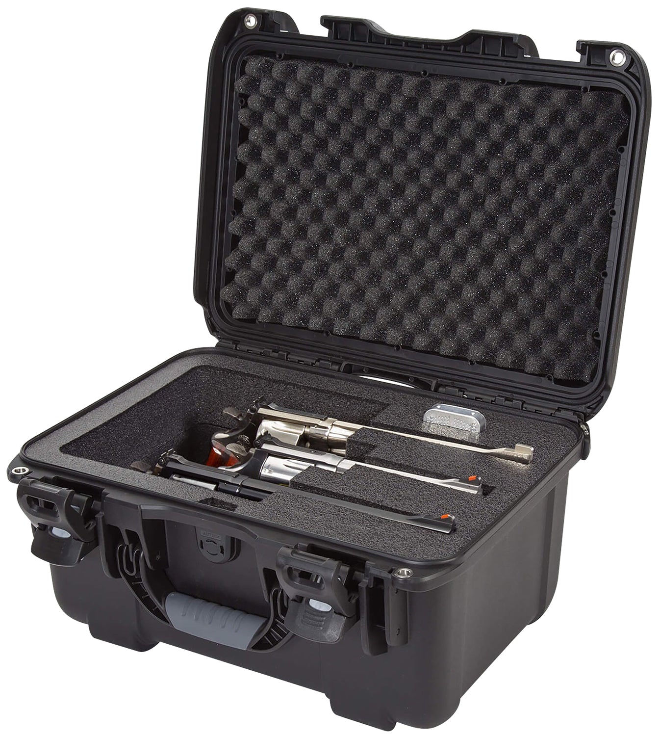 Nanuk 918 Black 3-Revolver Hard Case with Foam Padding and Locking Latches
