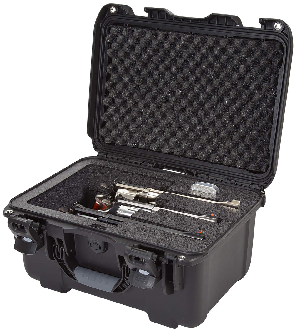 Nanuk 918 Black 3-Revolver Hard Case with Foam Padding and Locking Latches