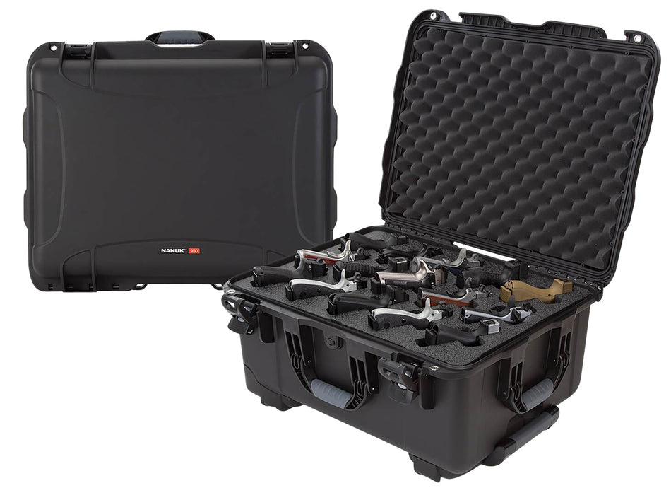 Nanuk 950 Waterproof Hard Case with Foam Insert for 15 Handguns