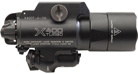SureFire X400T-A-GN Turbo Black Anodized 650 Lumens White LED with Green Laser