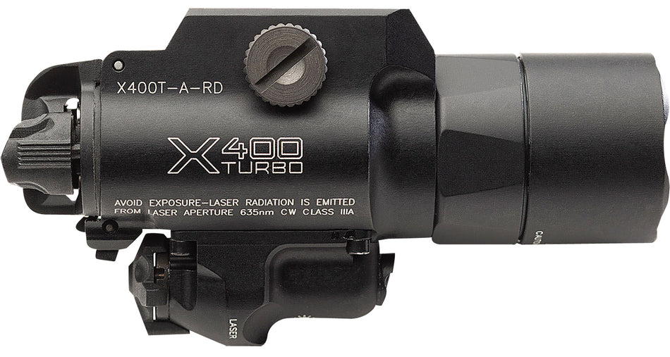 SureFire X400T-A-RD Turbo Black Anodized 650 Lumens White LED with Red Laser