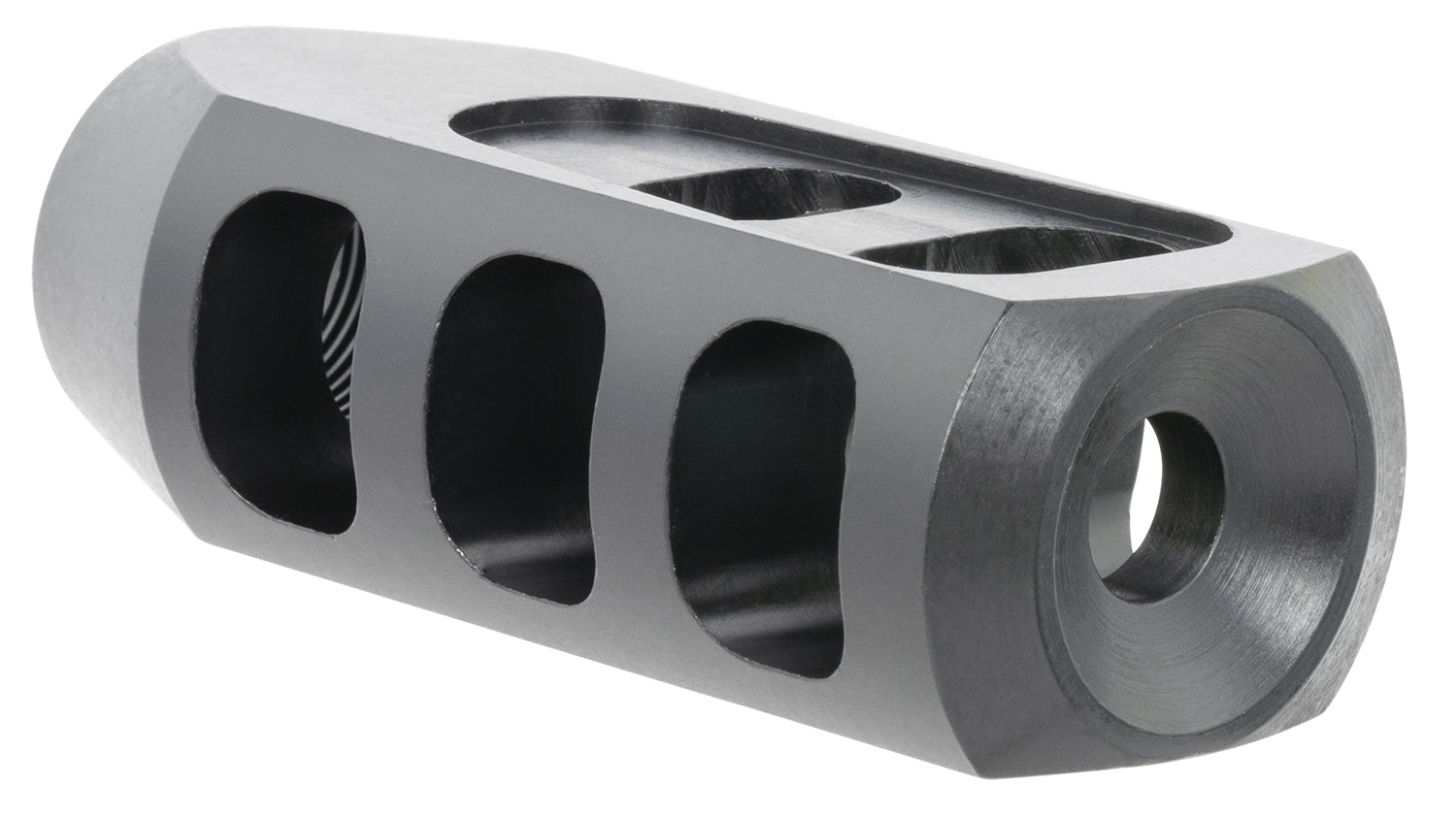 TacFire Tanker Style Muzzle Brake 308 Win Black Oxide Steel 5/8"-24 TPI 1.37" Diameter