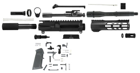 TacFire 5.56x45mm NATO 7.50" Barrel AR Pistol Build Kit Black with BCG and Handguard