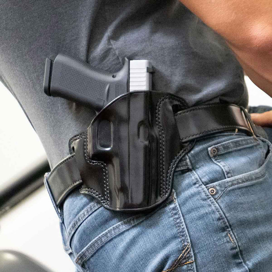 Galco CM876B Combat Master Outside Waistband Black Leather Pancake Holster Springfield Hellcat Pro RH