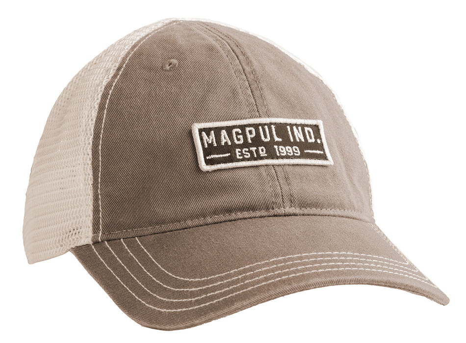 Magpul MAG1260-252 Established Garment Washed Trucker Hat Driftwood Snapback OSFA