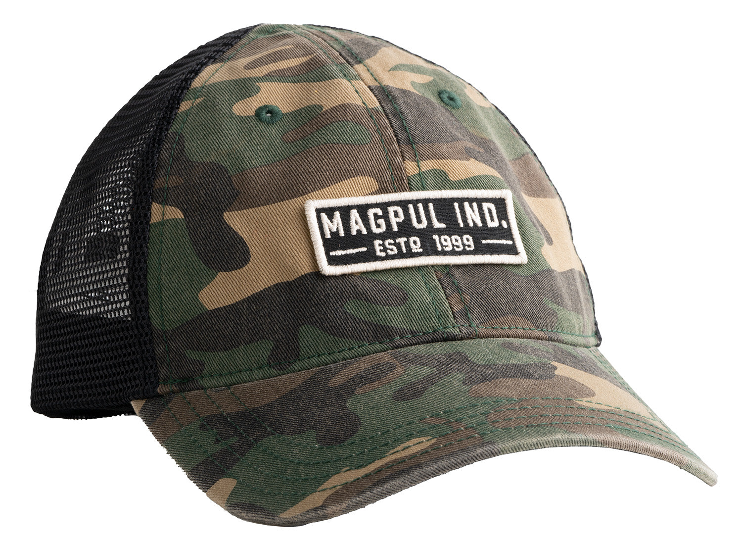Magpul MAG1260-964 Established Garment Washed Trucker Hat Woodland Camo Snapback OSFA