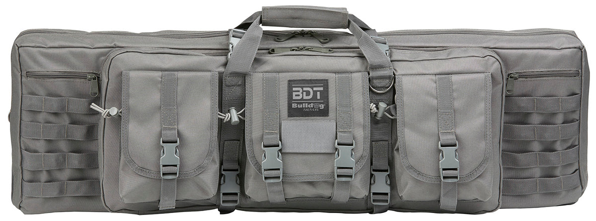 Bulldog BDT6037SG Tactical Double Rifle Case 37" Seal Gray Nylon Lockable Zippers