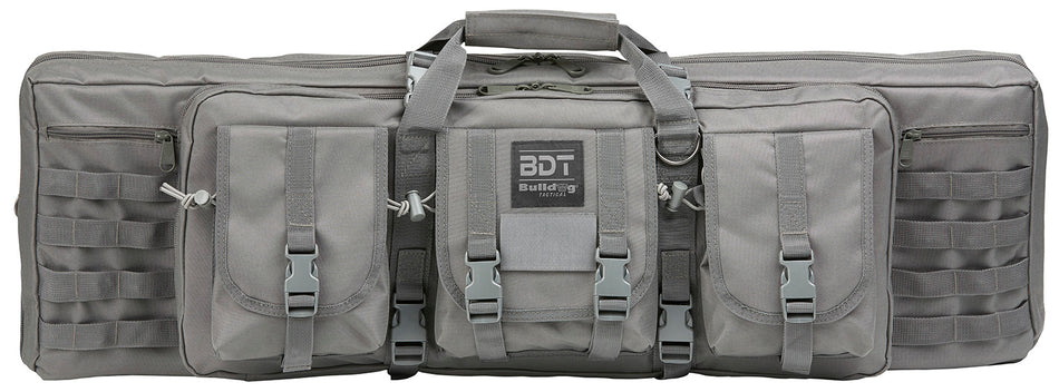 Bulldog BDT6037SG Tactical Double Rifle Case 37" Seal Gray Nylon Lockable Zippers