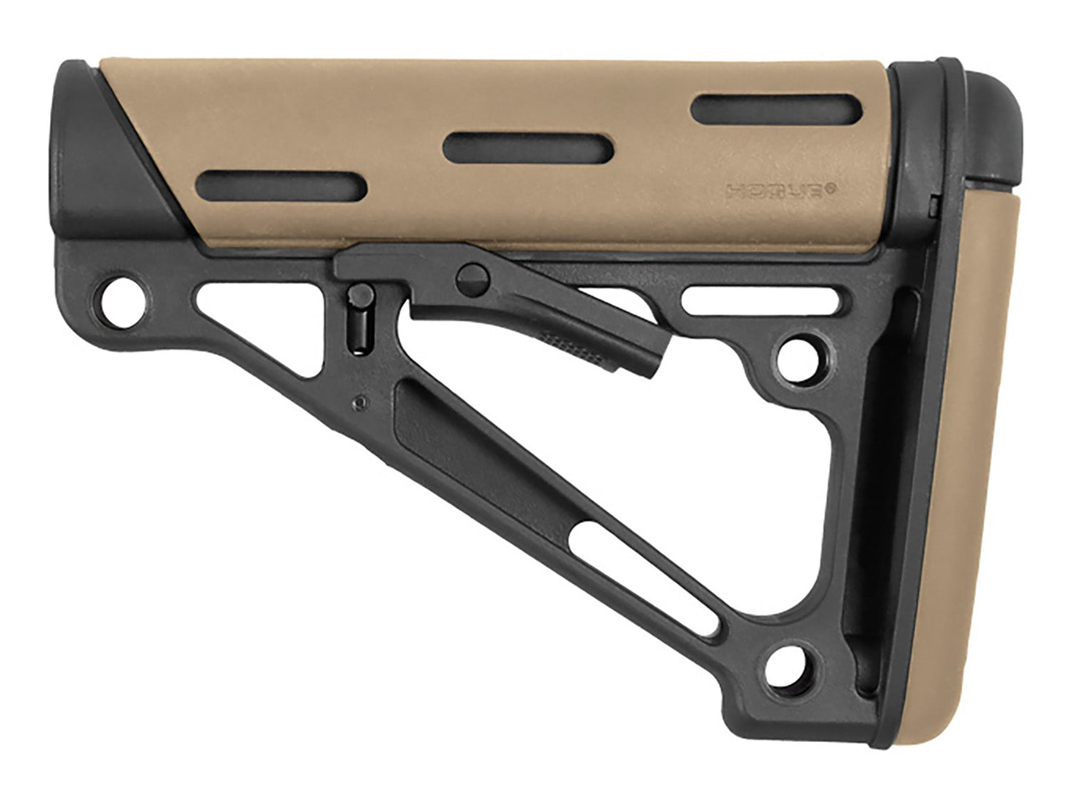 Hogue OverMolded Collapsible Buttstock Flat Dark Earth Rubber AR-15 M16 M4 Mil-Spec Buffer Tube
