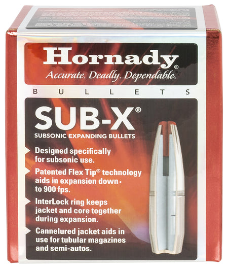 Hornady Sub-X .30 Caliber 175 Grain Subsonic Hollow Point Bullets 100/Box