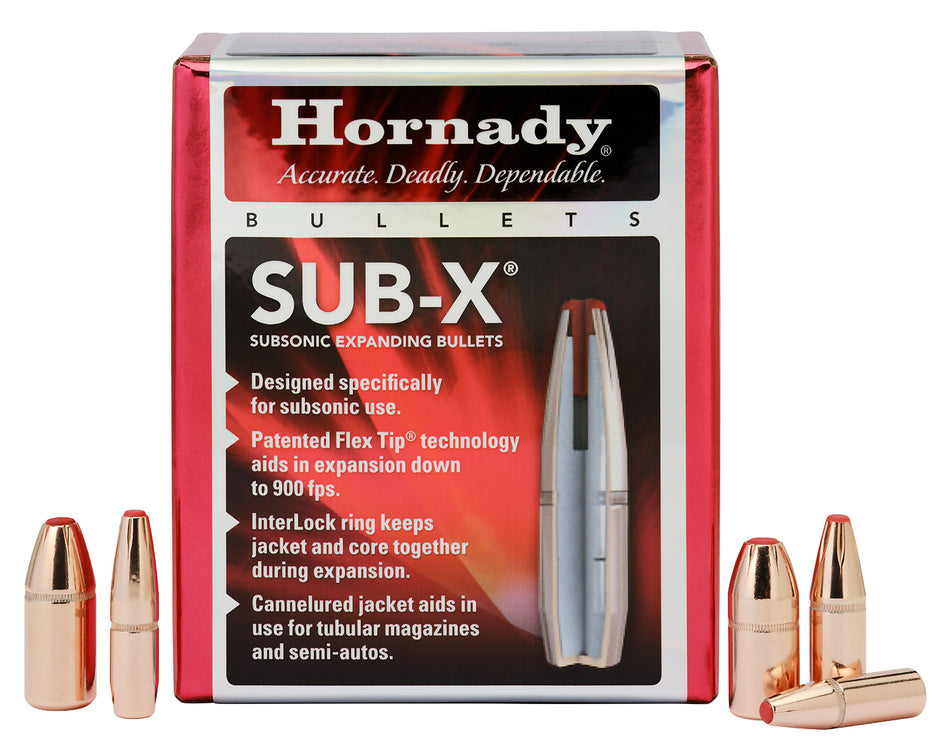 Hornady Sub-X .358 Caliber 250 Grain Subsonic Hollow Point Bullets 100/Box