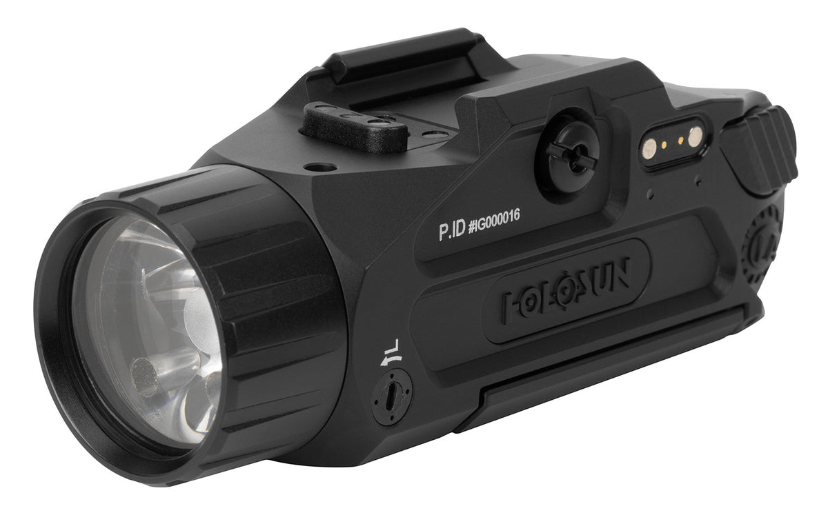Holosun PIDDUAL P.ID Dual Black Anodized Pistol Light Dual Green and Infrared Laser 800/400 Lumens White LED