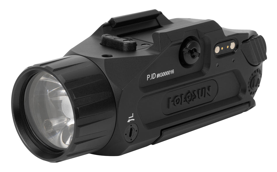 Holosun PIDDUAL P.ID Dual Black Anodized Pistol Light Dual Green and Infrared Laser 800/400 Lumens White LED