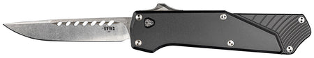 Southern Grind SG12030020 Arachnid 3.20" Out-the-Front Drop Point S35VN Steel Blade, Black Aluminum Handle