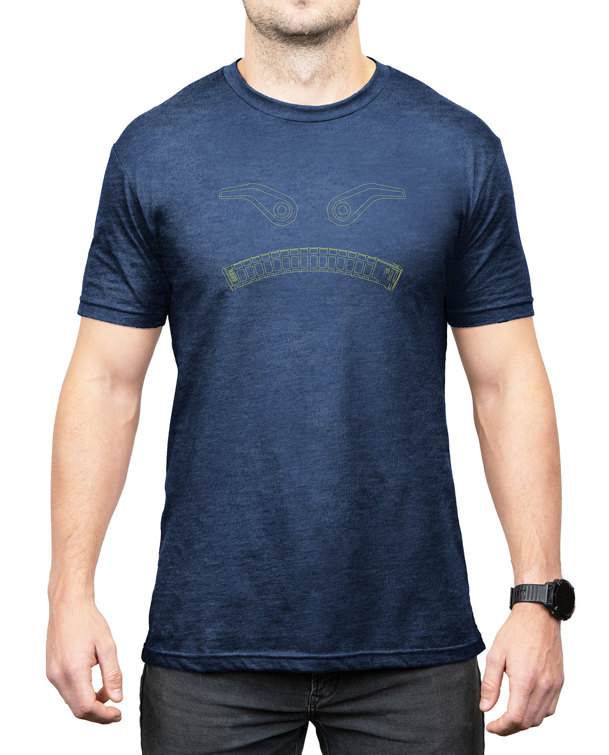 Magpul MAG1268411S Magmouth Tee Navy Heather Short Sleeve Small Cotton/Polyester
