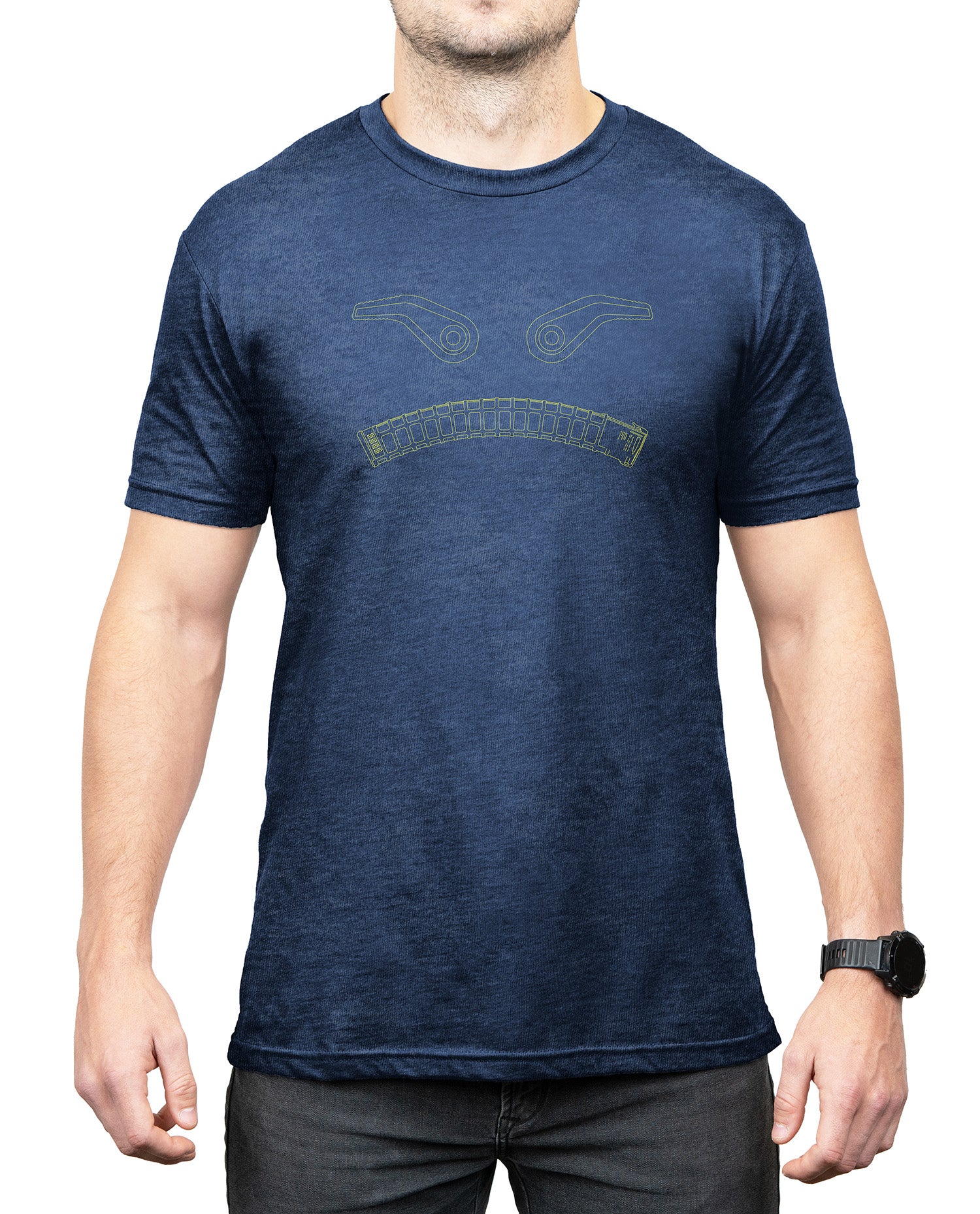Magpul MAG1268411S Magmouth Tee Navy Heather Short Sleeve Small Cotton/Polyester