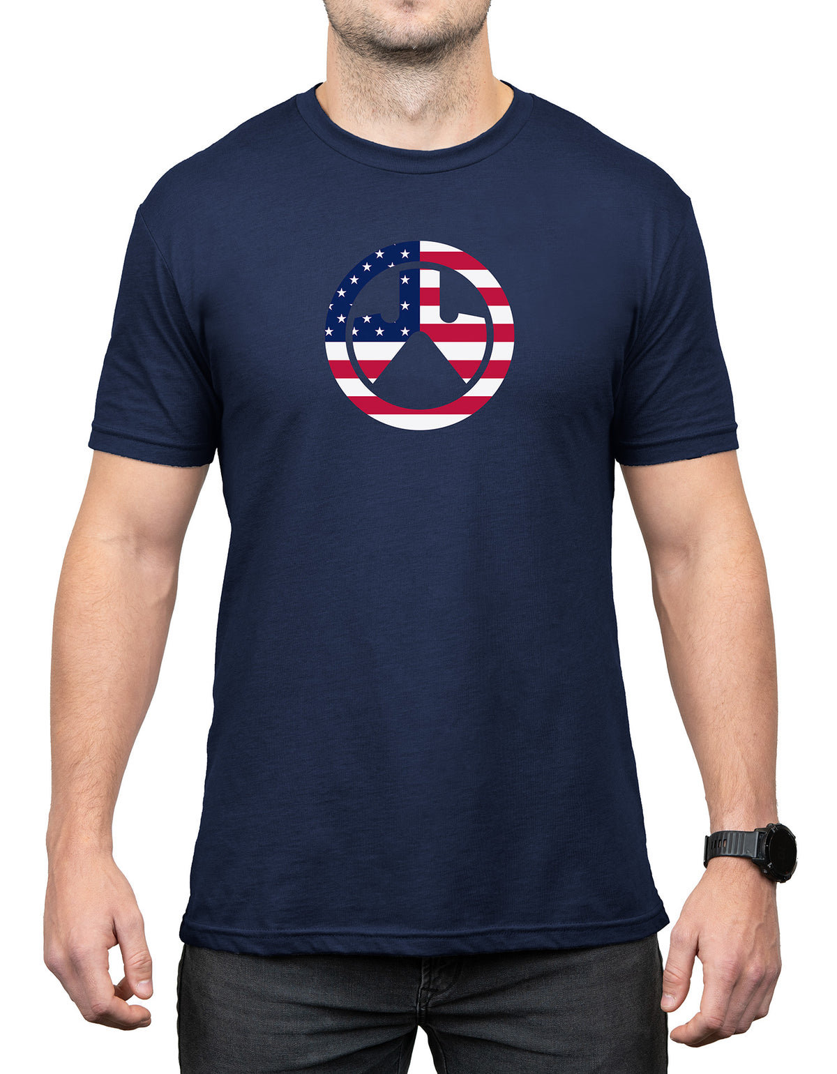 Magpul MAG1281410S Independence Icon Short Sleeve Tee Navy Cotton/Poly Small