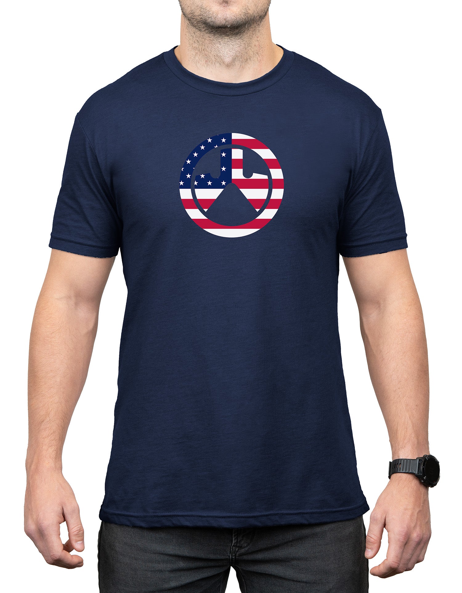 Magpul MAG1281410S Independence Icon Short Sleeve Tee Navy Cotton/Poly Small