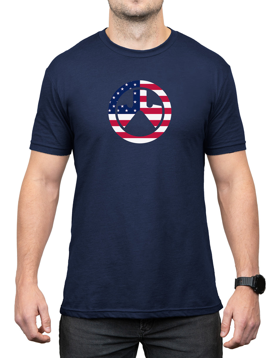 Magpul MAG1281410S Independence Icon Short Sleeve Tee Navy Cotton/Poly Small