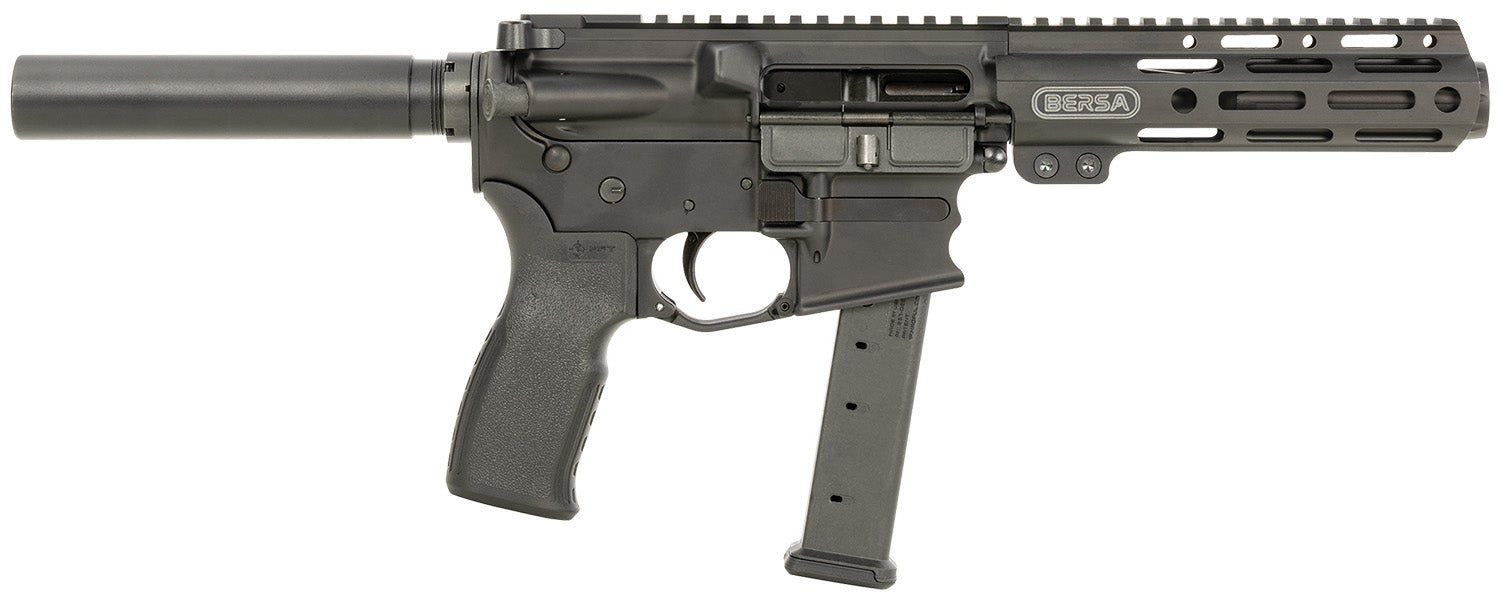 Bersa BAR9GL4BSC AR9 9mm Luger Pistol, 4" Barrel w/ KAW Valley XL Compensator