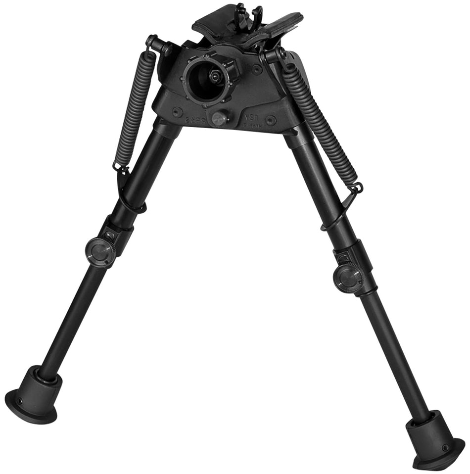 Harris S-BR2 Swivel Stud Bipod, 6"-9" Adjustable, Self-Leveling Folding Legs, Rubber Feet