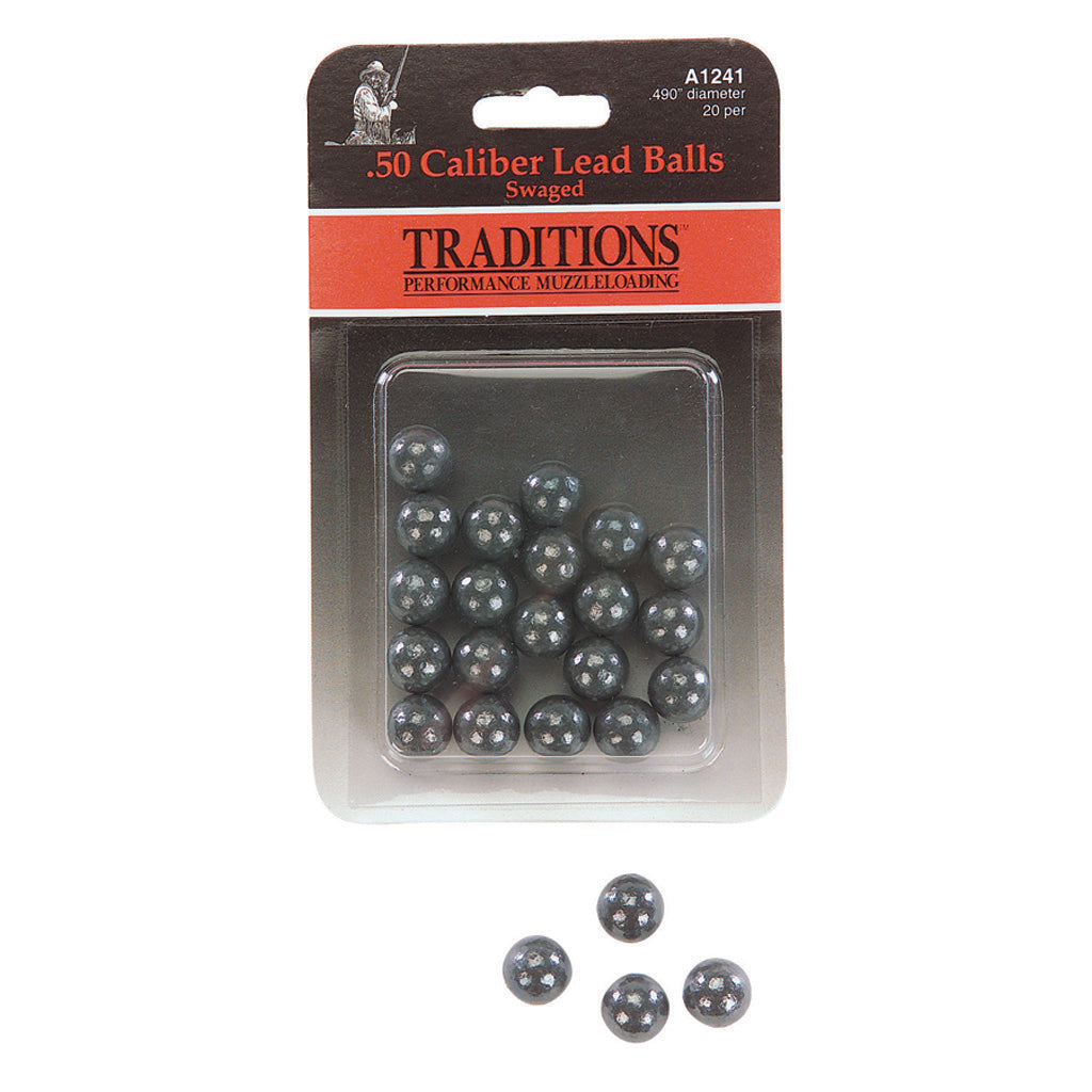 Traditions .50 Cal. Precision Swaged Lead Round Balls 20 pk.
