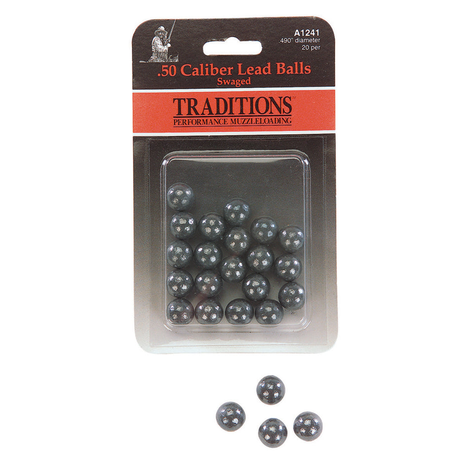 Traditions .50 Cal. Precision Swaged Lead Round Balls 20 pk.