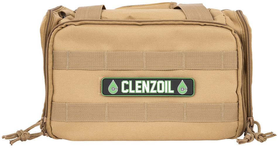 Clenzoil 2366 Multi-Caliber Gun Care Cleaning Kit with Range Bag 30 Pieces Tan