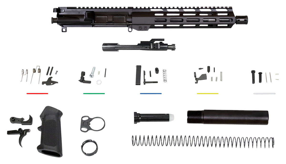 Aim Sports AR5CUB9 AR-15 5.56x45mm NATO 10.50" Nitride Barrel 7075-T6 Black Anodized 10" M-LOK Complete Build Kit
