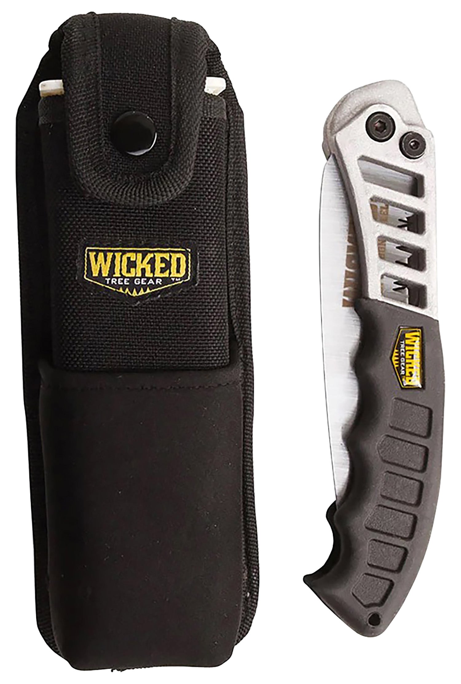 Wicked Tree Gear WTG003 Folding Hand Saw Combo 7" High Carbon Blade Black Handle and Scabbard