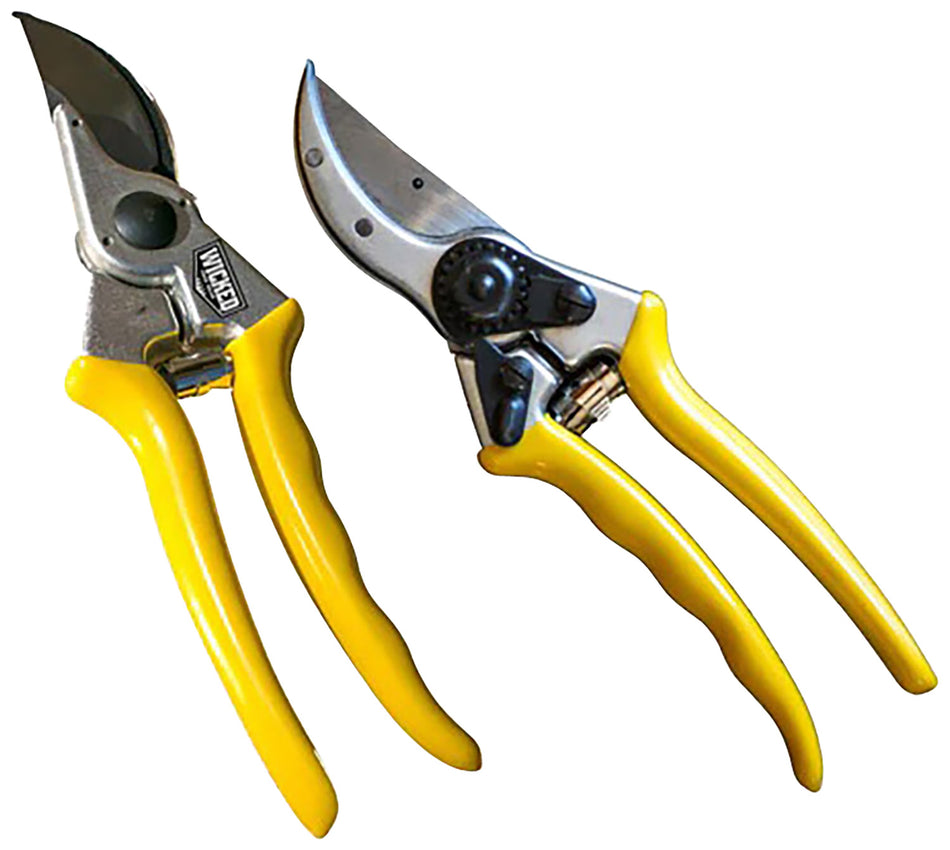 Wicked Tree Gear WTG017 Aluminum Hand Pruner Yellow Rubber Grip Handle
