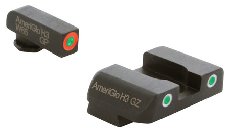 AmeriGlo GL241 Glock Custom Classic Tritium Sight Set – Orange Outline Front & Green Tritium White Outline Rear