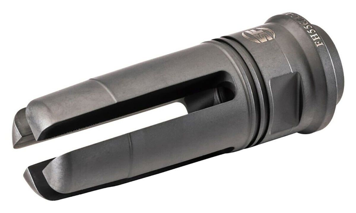SureFire SOCOM 4-Tine Flash Hider 5.56mm NATO, Black DLC Stainless Steel, 1/2"-28 Threads