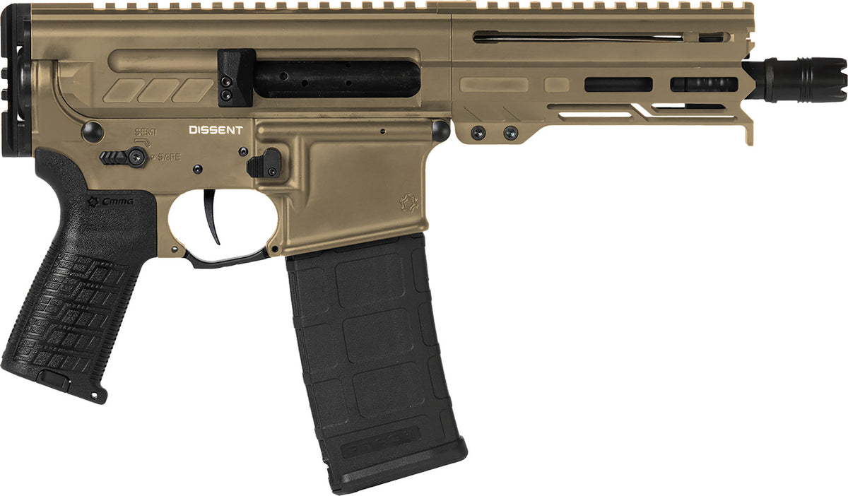 CMMG Dissent MK4 .300 Blackout Pistol, 6.5" Barrel, 30+1, Coyote Tan