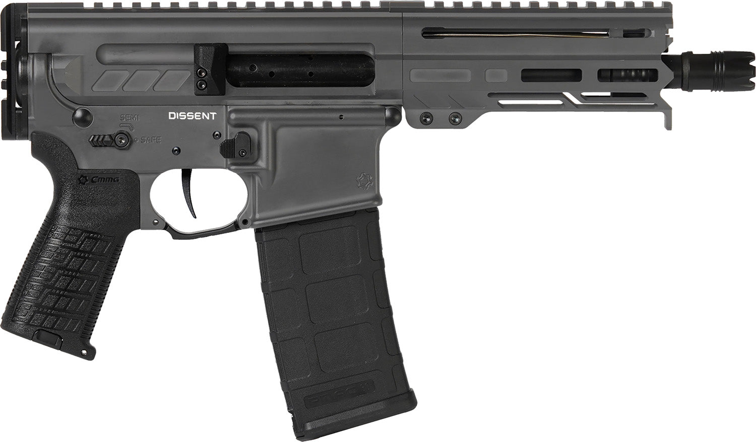 CMMG Dissent MK4 .300 Blackout Pistol, 6.5" Barrel, 30+1, Tungsten Gray